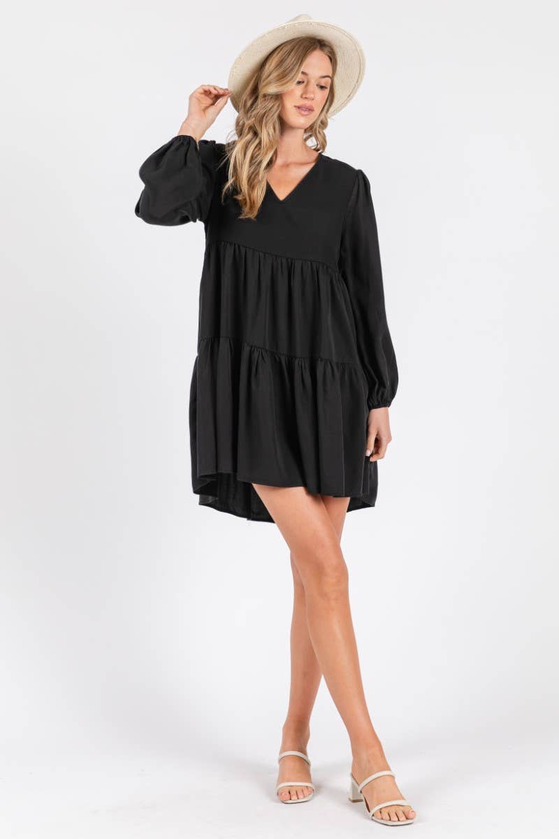 ZiA Apparel – wholesale Dress – Women's – Thin Denim Tiered Dress 1