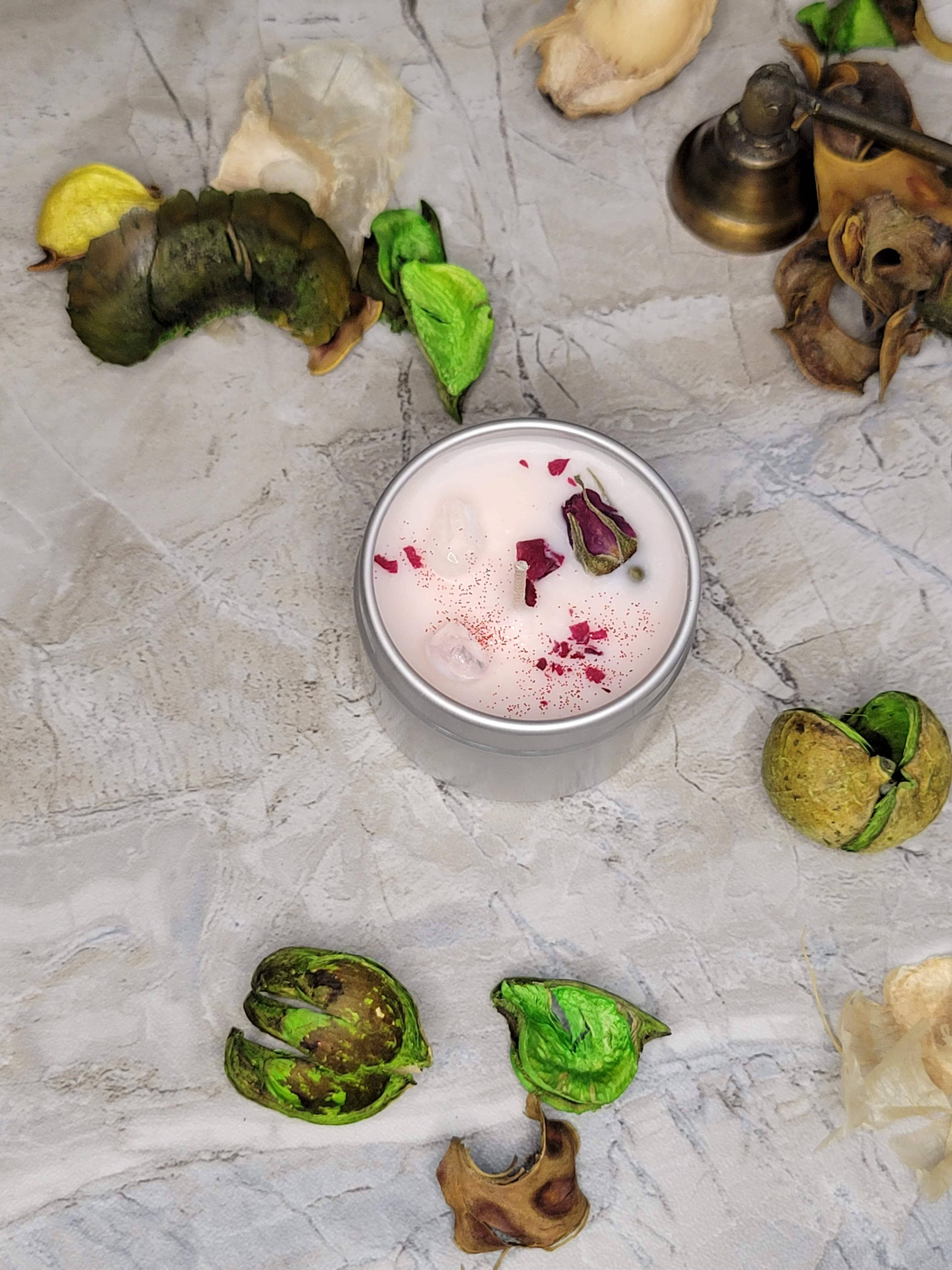 My Magic Place Shop - Vente Bougies de voyage - Bougies de soja, bougies coulées à la main, bougie d'intention en cristal, 2 oz5