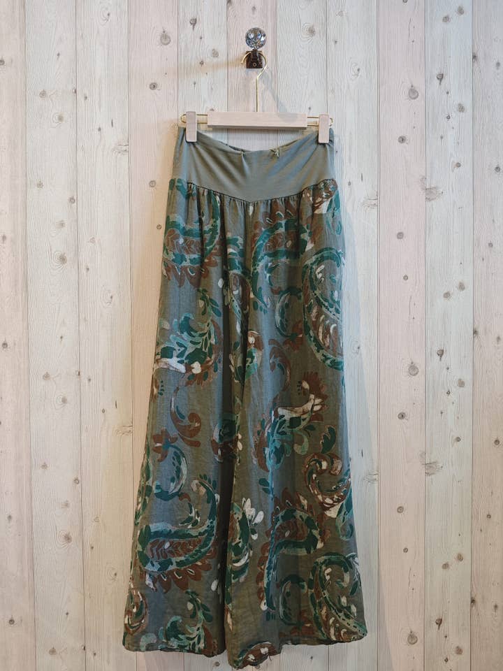 Linen & More - Vente Pantalon – femme - RÉF 30343 PANTALON IMPRIMÉ LIN 100%1