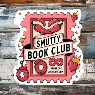 Smutty Book Club Die Cut Vinyl Sticker for wholesale by Prairie Chicken Sticker Shop & Gifts