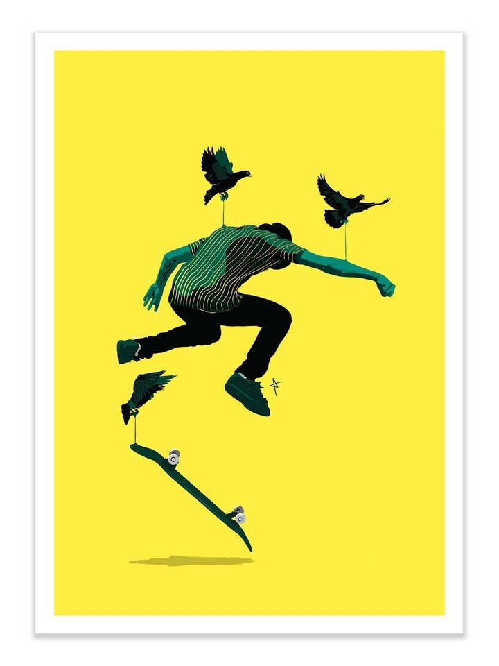 Art-Poster - Skate bird - Ana Ariane for wholesale by Wall Editions