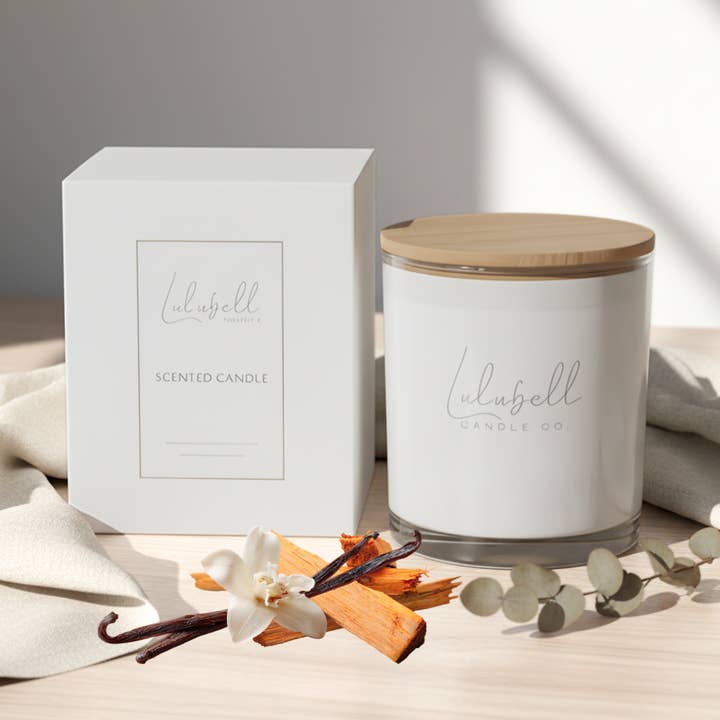 Sandeltræ & Vanilla Candle | Bare Collection for engroshandel hos Lulubell Candle Co.