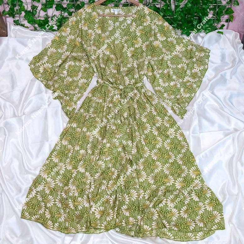 Karma Nepal Crafts – Engroshandel Kimono - Dame – Lang, flydende boheme kimono med volanter og lommer12