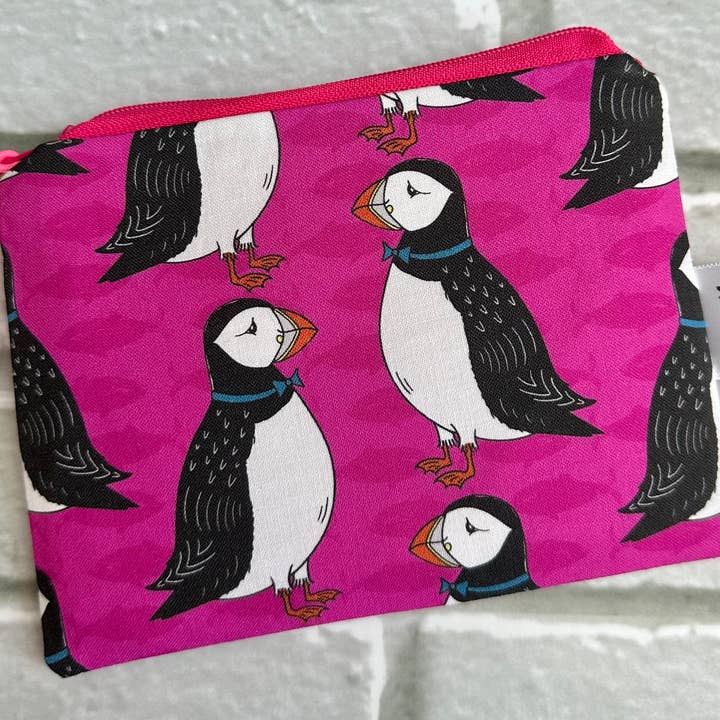 Jewells - Wholesale Coin purse – Women’s - Puffin fabric coin purse blue or purse1