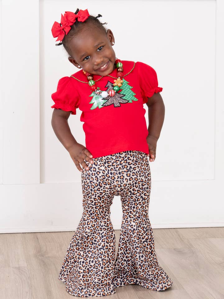 Christmas Tree Dreams Embroidered Bell Bottom Outfit for wholesale by Marie Nicole Clothing