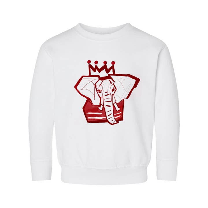 The Crimson x White Elephant Youth Sweatshirt for wholesale by Stadium Shoppe & Co