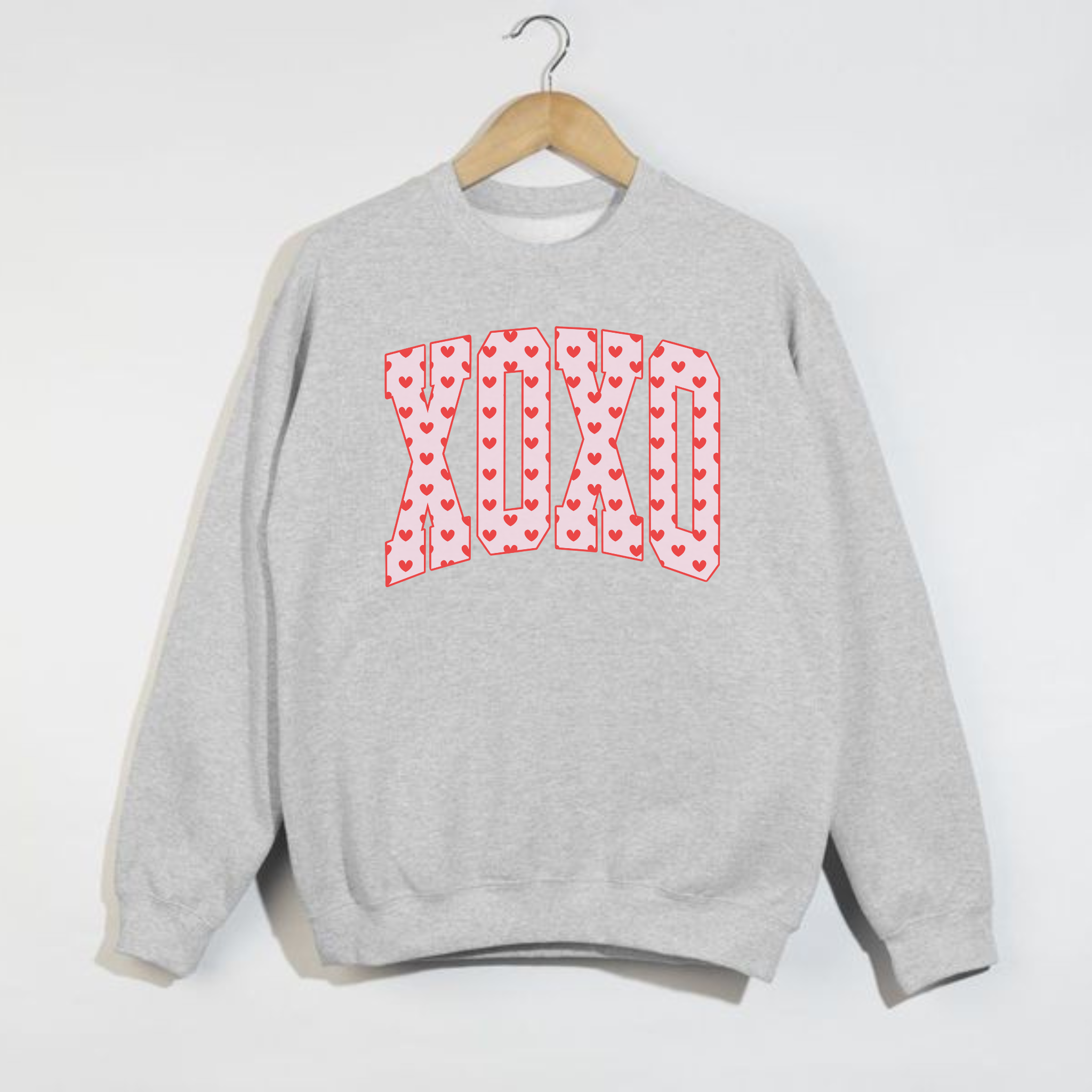 Hey Jude Graphic Tees - Wholesale Graphic Sweatshirt - Women's - XO Heart Print Valentine Crewneck Sweatshirt4