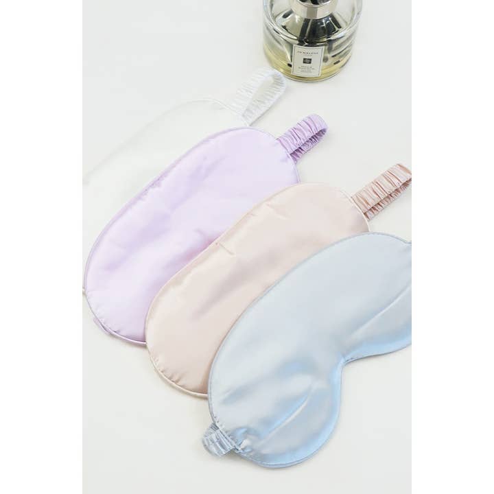 MIX COLOR Solid Silk Satin Sleeping Mask Eye Mask for wholesale on Faire