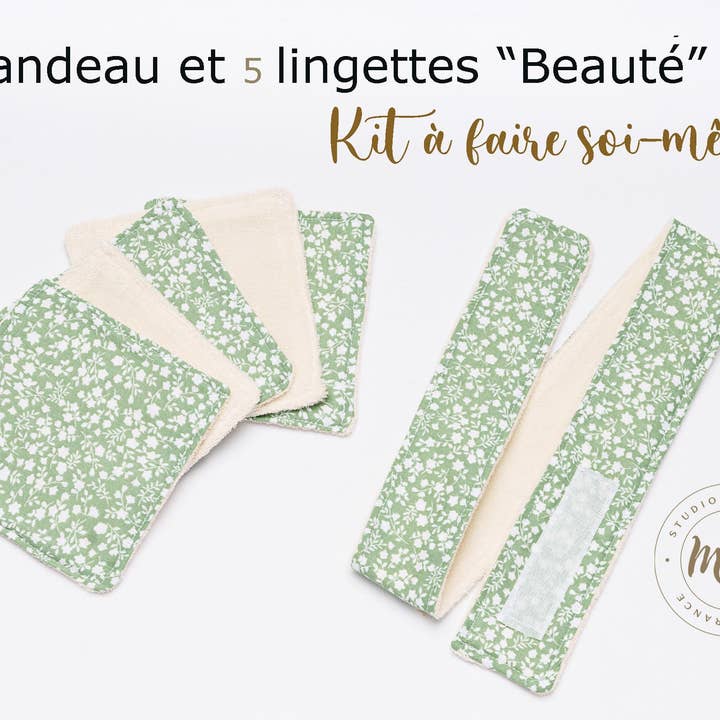 DIY kit “1 headband and 5 wipes” for wholesale by M&H Studio Produits Zéro déchet