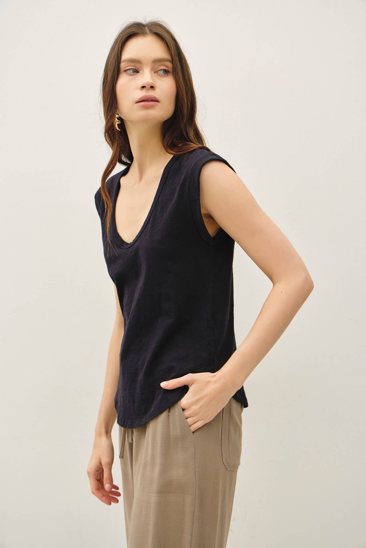 Be Cool - Wholesale T-Shirt - Women's - NEW COLOR-BASIC CAP SLEEVE GARMENT DYED TOP44