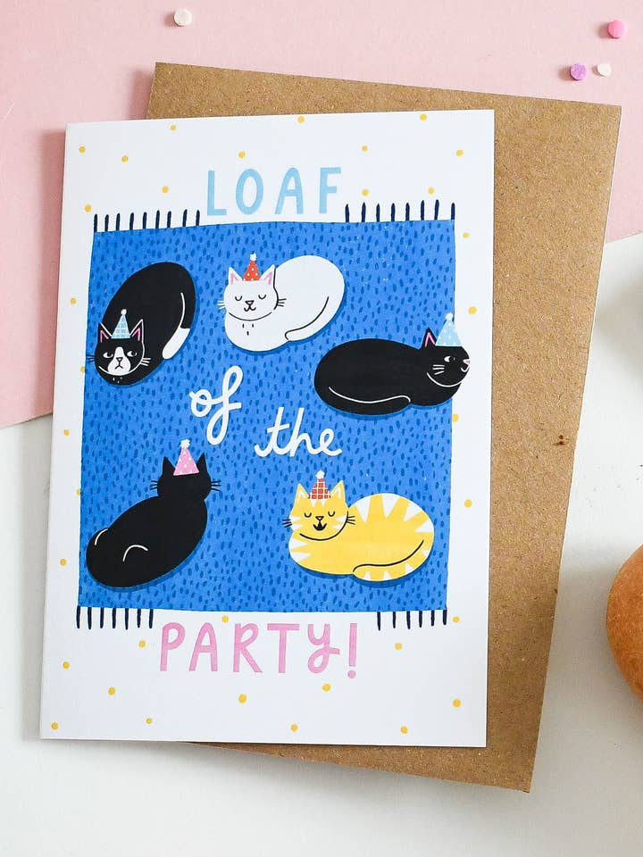 Loaf of the Party- Birthday Celebration Greeting Card for wholesale by Nat Ellis Illustration