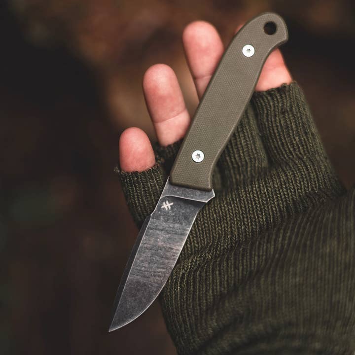 BattlBox - Wholesale Pocket Knife/Holder - D2 Steel Full Tang Fixed Blade Belt Knife EDC Bush Baby