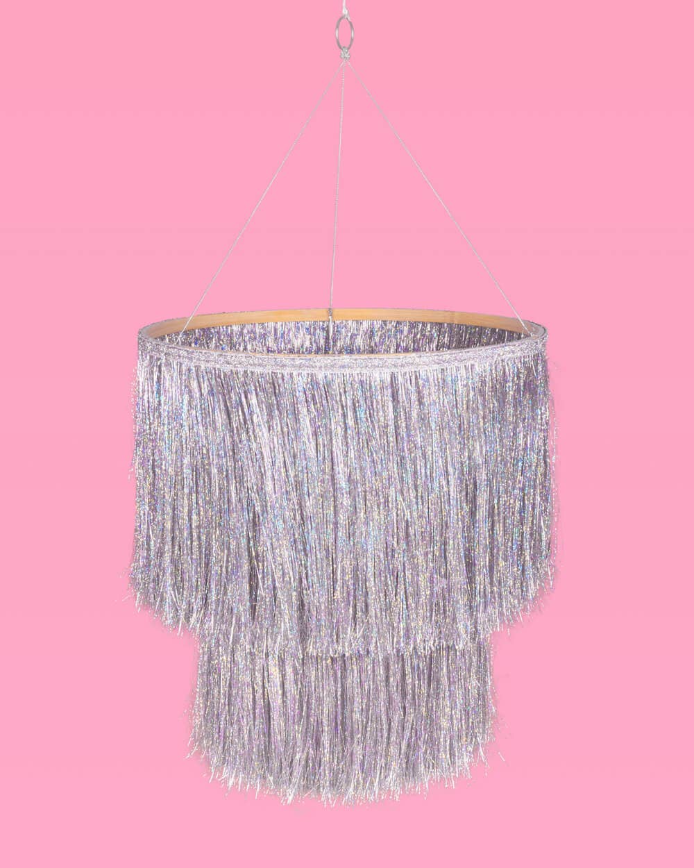 xo, Fetti - Vente Affiche/banderole de fête - Chandelier à franges argentées | Irisé, Décoration de fête, Célibataire4