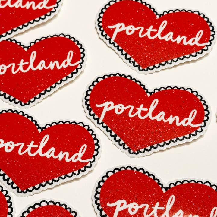 Made by Nilina - Wholesale Sticker - Portland Heart Sticker Vinyl Decal Oregon Maine