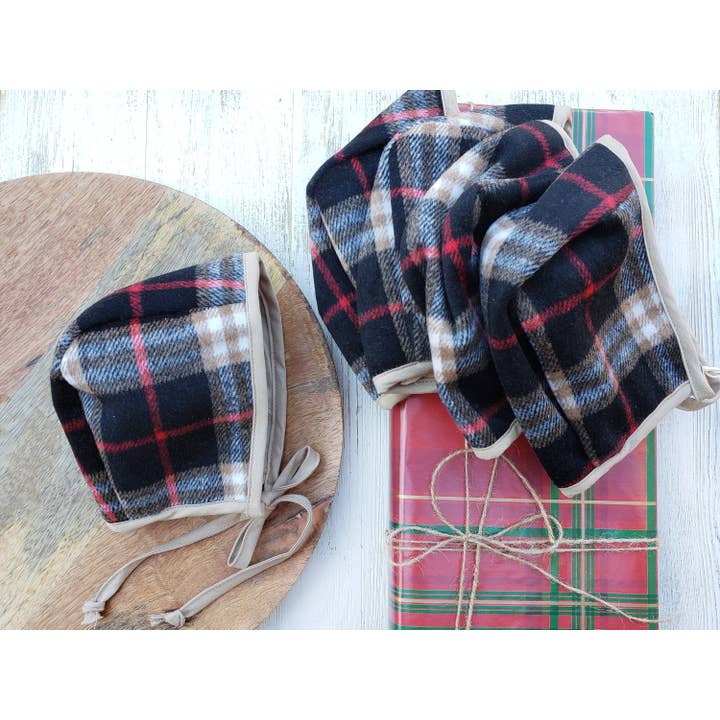 OLIVE & CRADLE - Venta al por mayor Gorro - Bebé - Gorro de bebé niño de cuadros navideños