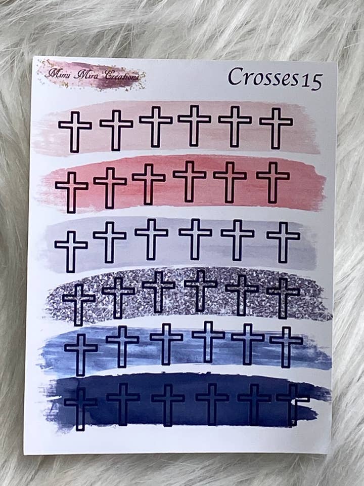 Funktionelle planner klistermærker krydser 15 for engroshandel hos Mimi Mira Creations