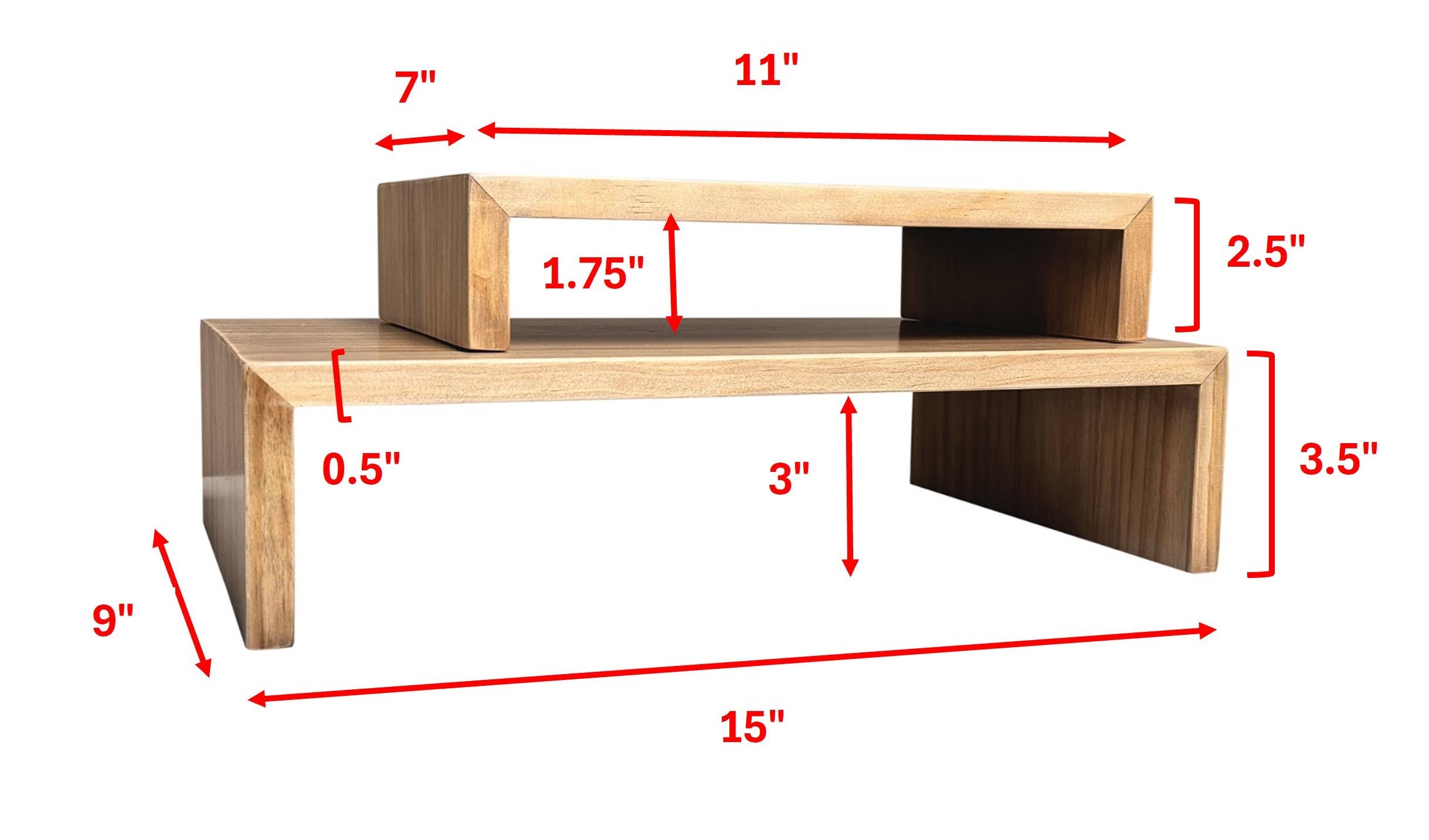 Tripar International - Wholesale Desk Riser - Rectangle Wood Risers - Set of 27