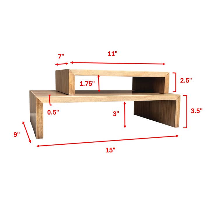 Tripar International - Wholesale Desk Riser - Rectangle Wood Risers - Set of 27