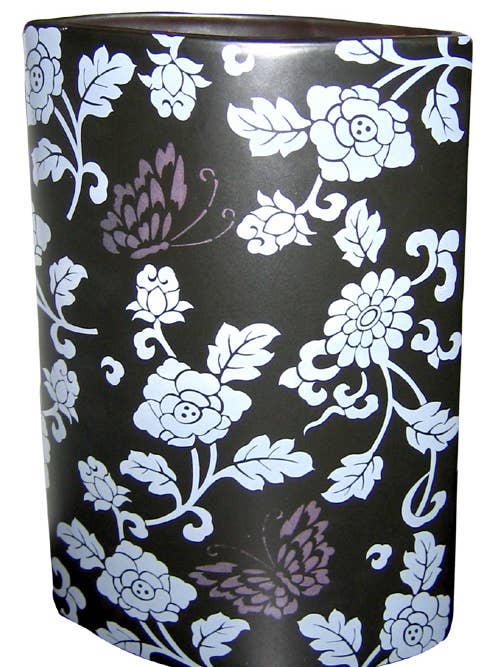 Black Porcelain Vase with ICY Flowers for wholesale by Pachyderme