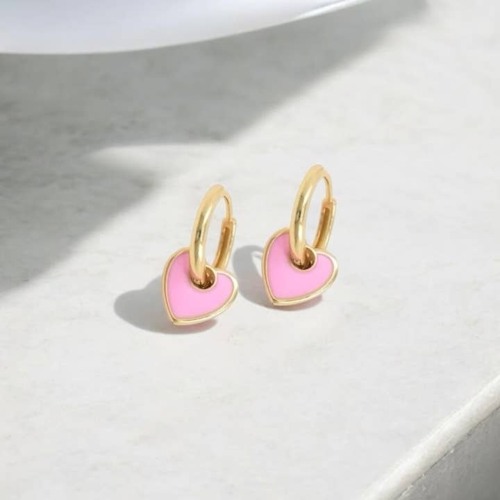 Pretty In Pink | Gold-Filled Huggie Earrings for wholesale by Mood Swing Jewelry