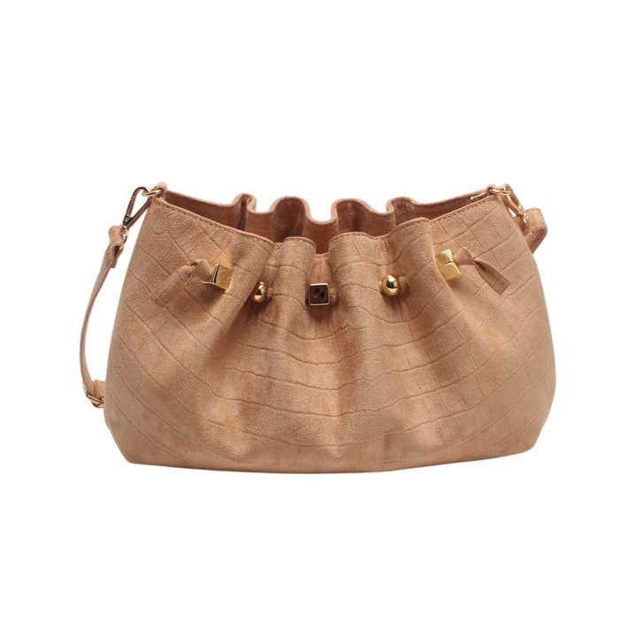 Bolsa de ombro, fecho de correr e aperto, efeito camurça e crocodilo por atacado de BESTINI