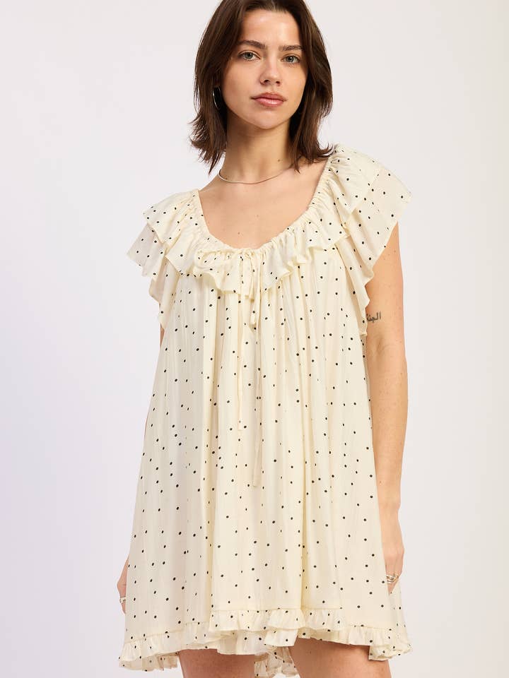 COMBISHORT BABYDOLL À NOEUD DEVANT PLISSÉ pour la vente par Emory Park