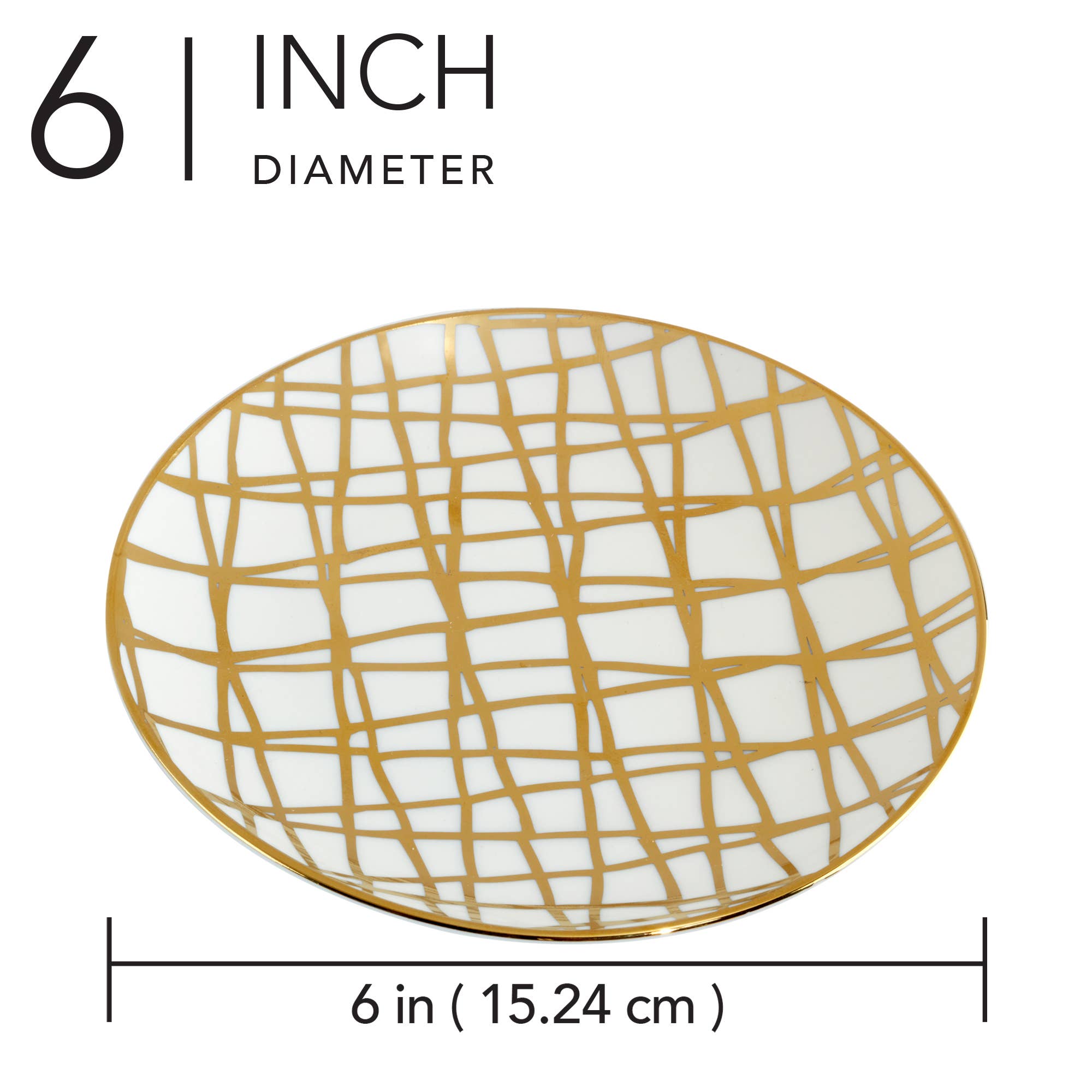 Certified International - Wholesale Appetizer Serveware - Matrix Gold Plated Canape Plates 6in (6) asst.5