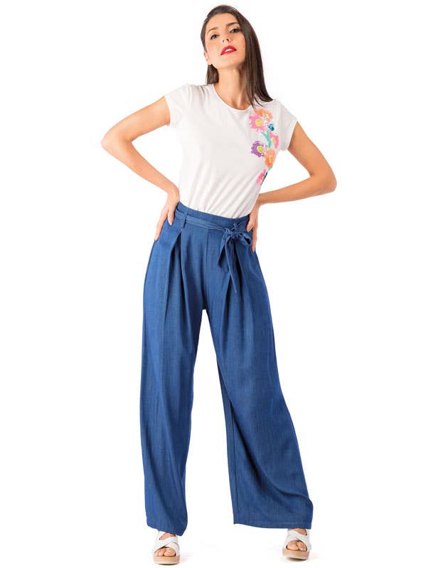 Breda tygbyxor med bälte för wholesale av ZUMBI Fashion Store