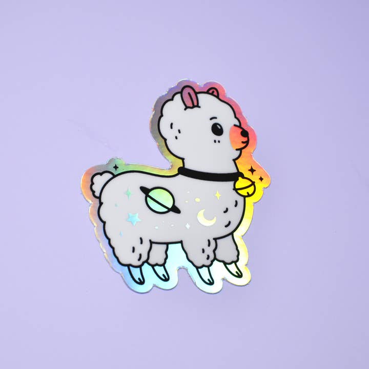 Noristudio - Wholesale Sticker - Galaxy Alpaca Holographic Vinyl Sticker2