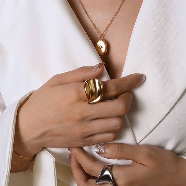 Geometric Solid Color Rings Accessories for wholesale by MoodGold