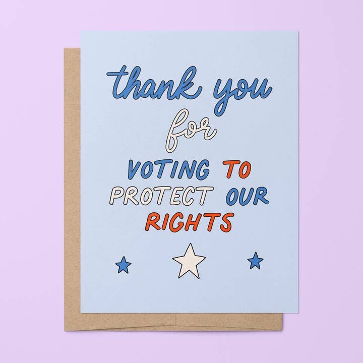 Thanks for voting greeting card for wholesale by MangoIllustrated