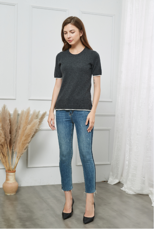 EWSCA – wholesale Knitted jumper – Women′s – Women's Baby Cashmere CrewNeck Tee Sweater8