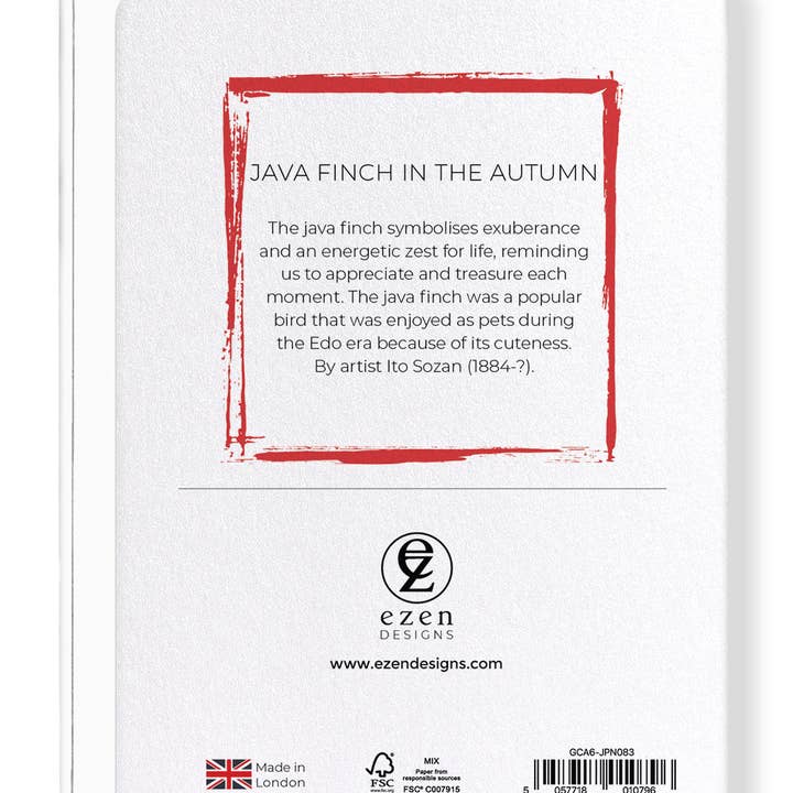 Ezen Trade – Cartão de saudação diária por atacado – JAVA FINCH NO OUTONO: Cartão de Saudação Japonês1
