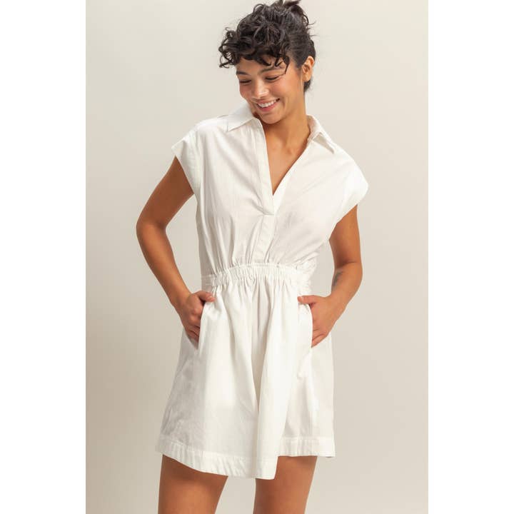 HYFVE - Wholesale Dress - Women's - DZ25C151-Flirty Collared Mini Dress