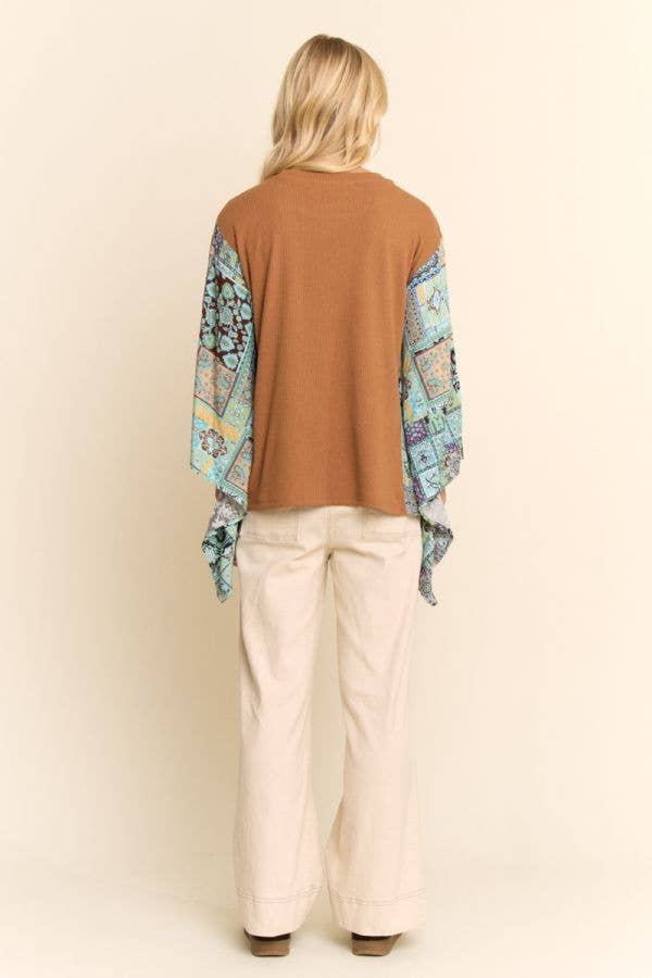 Davi & Dani - Wholesale Knit Top - Women's - BOHO PATCHWORK KNIT TOP12