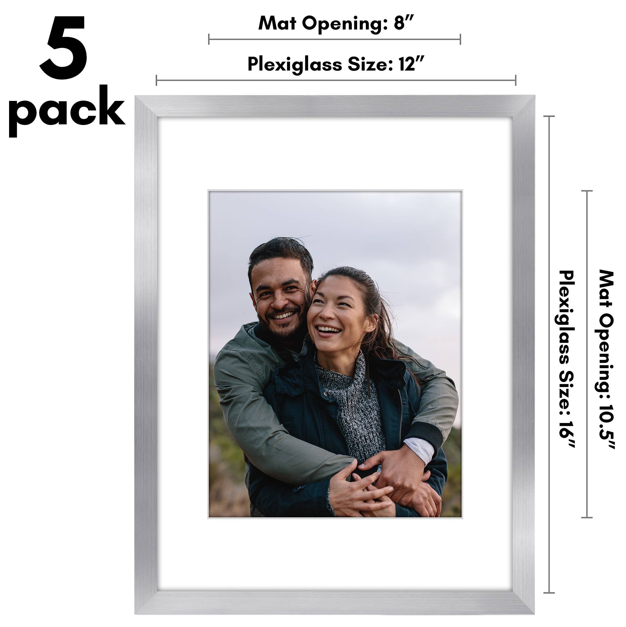 Americanflat - Wholesale Picture Frame - Americanflat 5 Pack Picture Frames With Mat Plexiglass Cover41