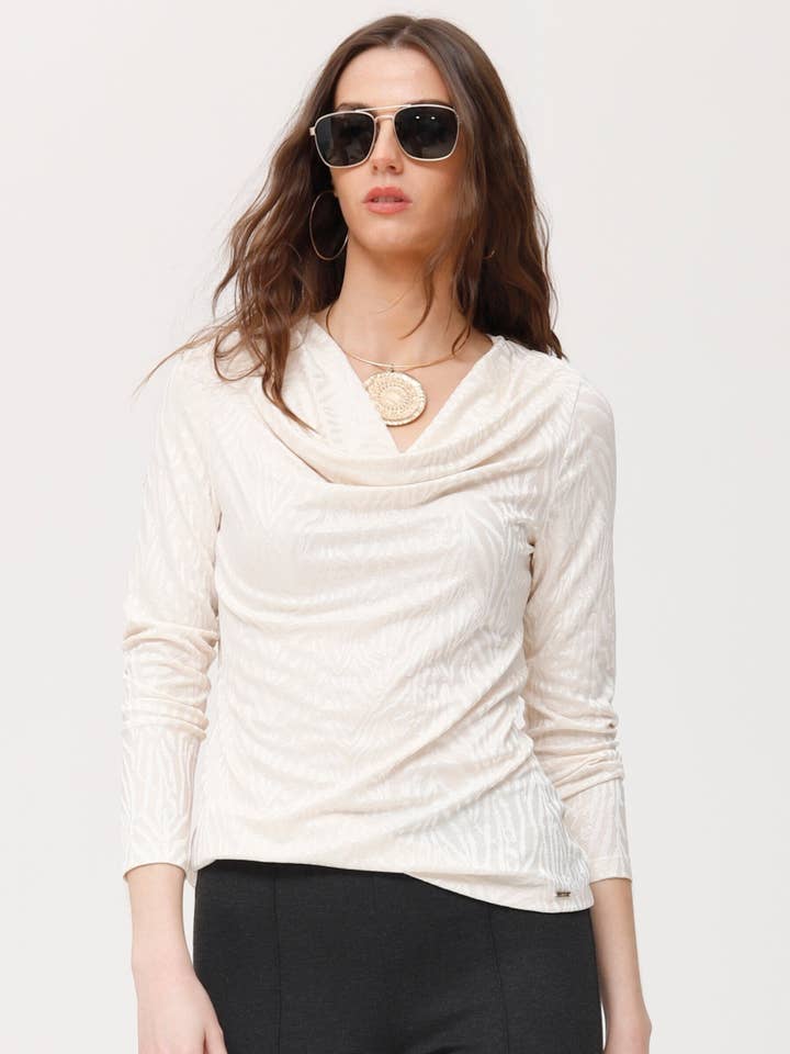 Goula zebra jacquard jersey t-shirt for wholesale by OKY