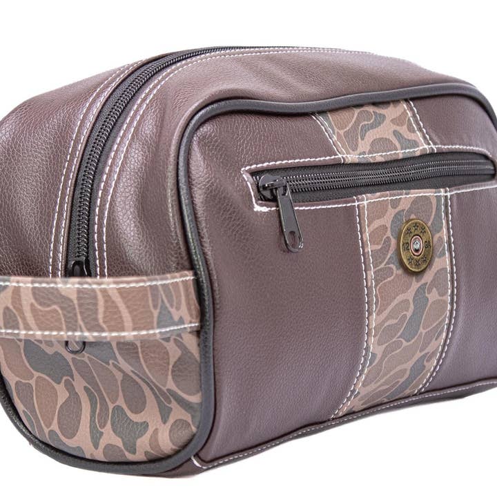 Zep-Pro - Wholesale Toiletry Bag - Men's - Shot Shell Brown Pebble Old School Camo Men's Toiletry Dopp Bag.2