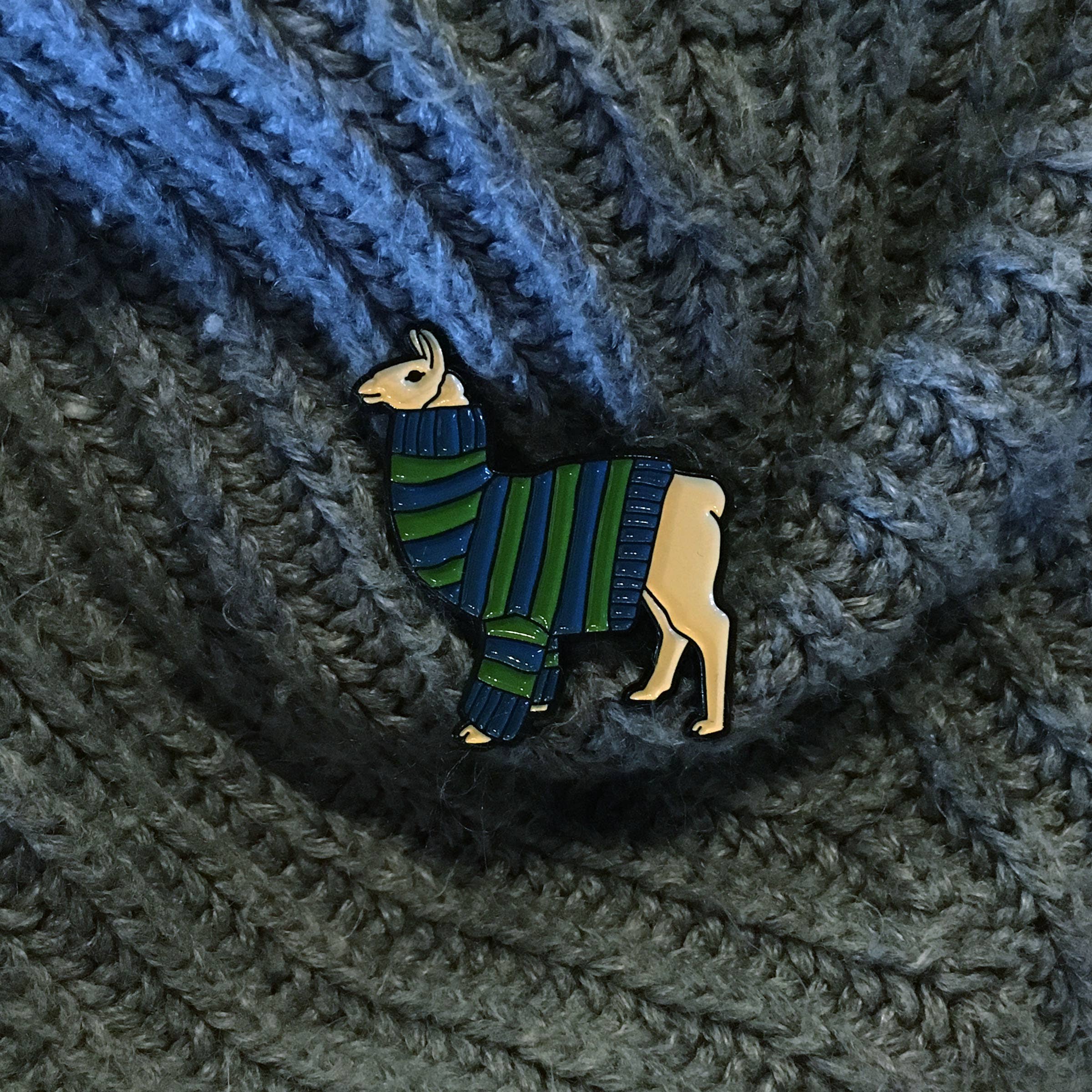 Green Bird Press - Wholesale Lapel Pin/Button - Llama Sweater Enamel Pin2