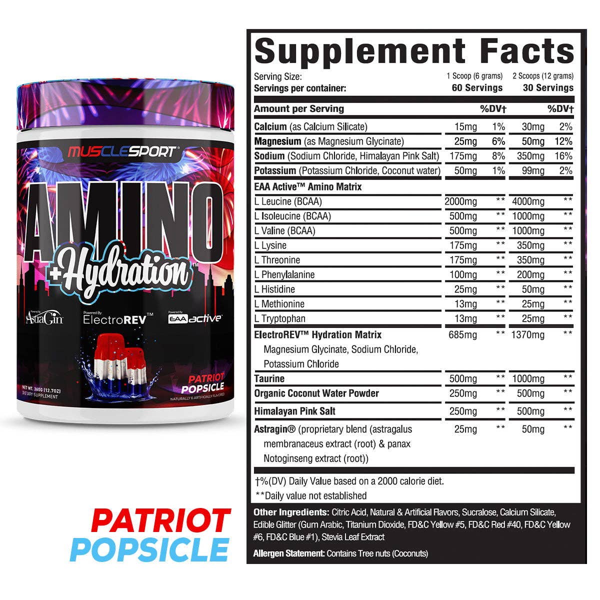 MuscleSport - Wholesale Oral Supplement/Vitamin - Amino + Hydration™ 360 Grams4