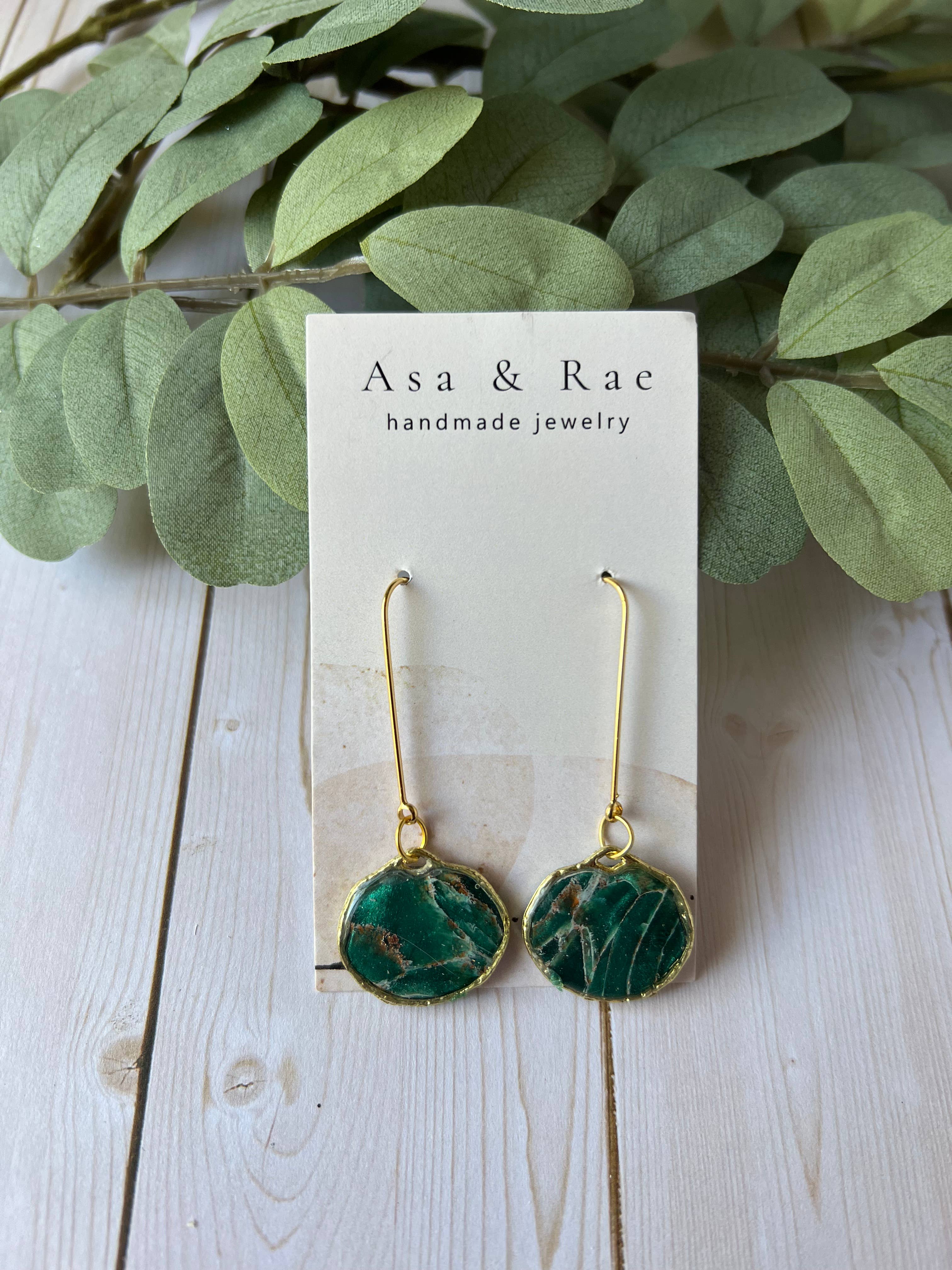 Asa&Rae - Wholesale Dangle Earrings - Abstract, Gold Ring Circle Drop Dangle 1