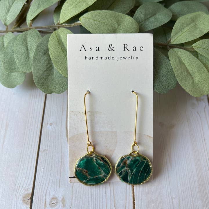 Asa&Rae - Wholesale Dangle Earrings - Abstract, Gold Ring Circle Drop Dangle 1
