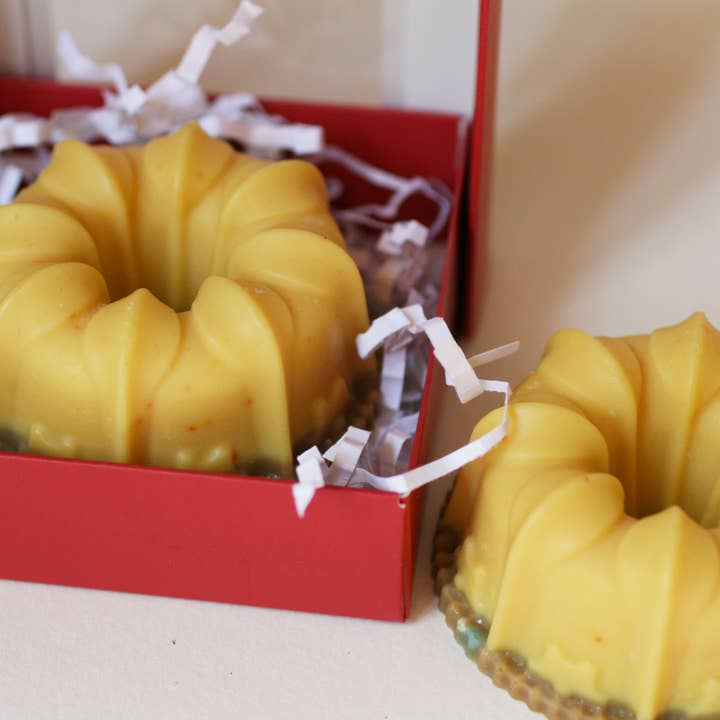 Dessert Soap Cake (Peach) 2.6oz for wholesale by One Leaf Soap