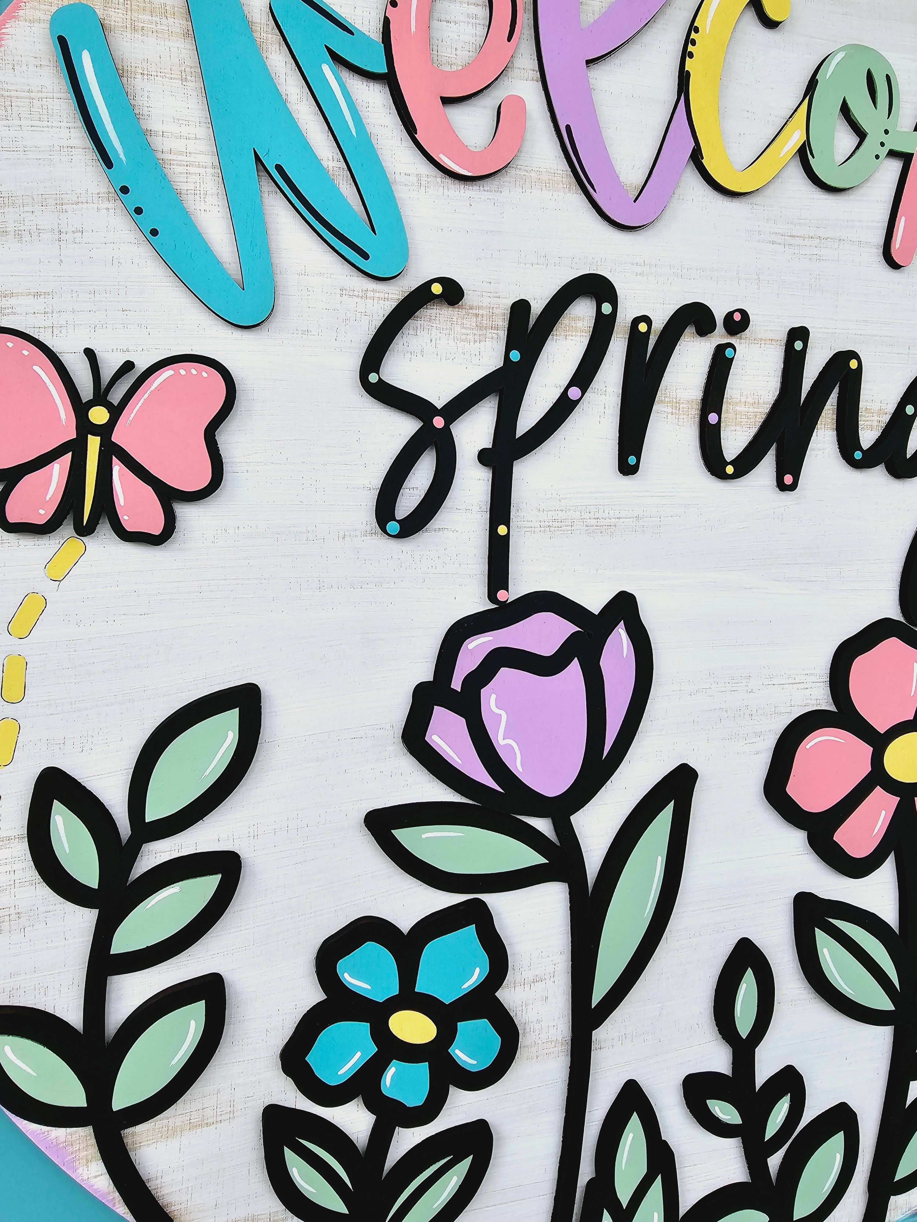 Teal Moon Creations - Wholesale DIY Craft Kit - DIY Spring Wildflowers Door Hanger1