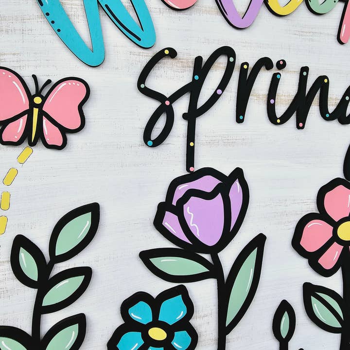 Teal Moon Creations - Wholesale DIY Craft Kit - DIY Spring Wildflowers Door Hanger1