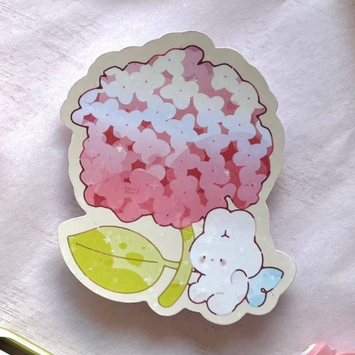 Adesivo olografico di ortensia di Mel per la vendita all'ingrosso da parte di Sara's Booth