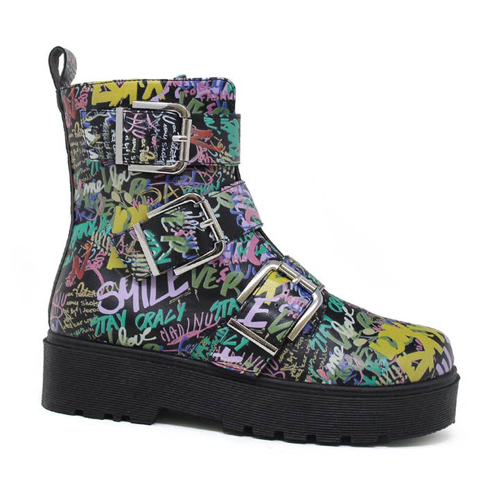 Yoki Fashion - Wholesale Booties - Women's - Yoki Womens Kenzo-36-High Top Boot with Three Straps
