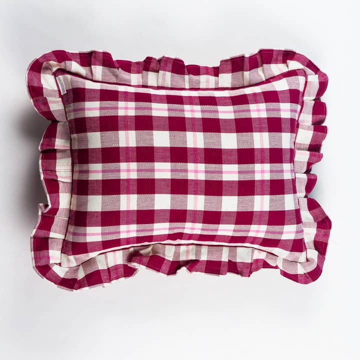 Almohada Abigail con volantes a cuadros y arándanos para venta al por mayor de Archive NY