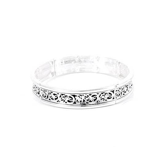FR3600 Delicate Filigree Metal Stretch Bracelet for wholesale by 0011 PREMIERE