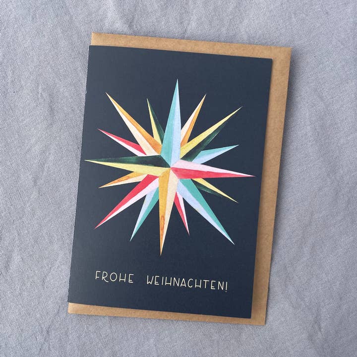 Moderne kerstkaart met kraftpapier envelop voor wholesale door Hannahs Firlefanz